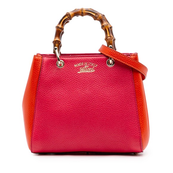 Pre-Loved Gucci Mini Bicolor Calfskin Bamboo Shopper Satchel - Picture 1 of 12